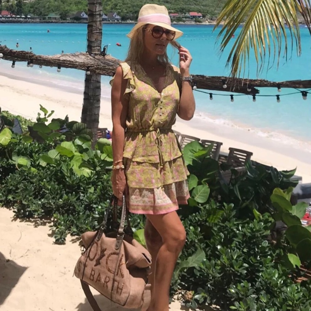Green Floral Boho Retro Tiered Ruffle Mini Dress - Picture 5 of 12